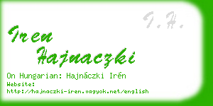 iren hajnaczki business card
